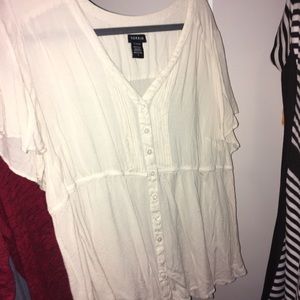 Torrid cream peasant top